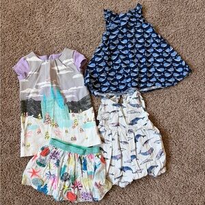 Colorful Kids' Clothing Set with Whale, under the sea, coral, &  castle patterns